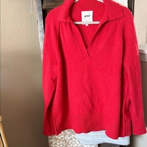 Aerie V-Neck Red Sweater for Women